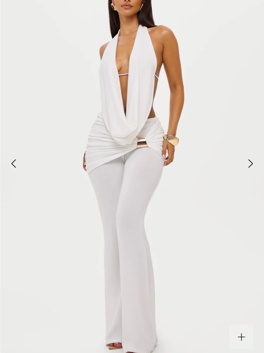 White Draped Halter Set NEW